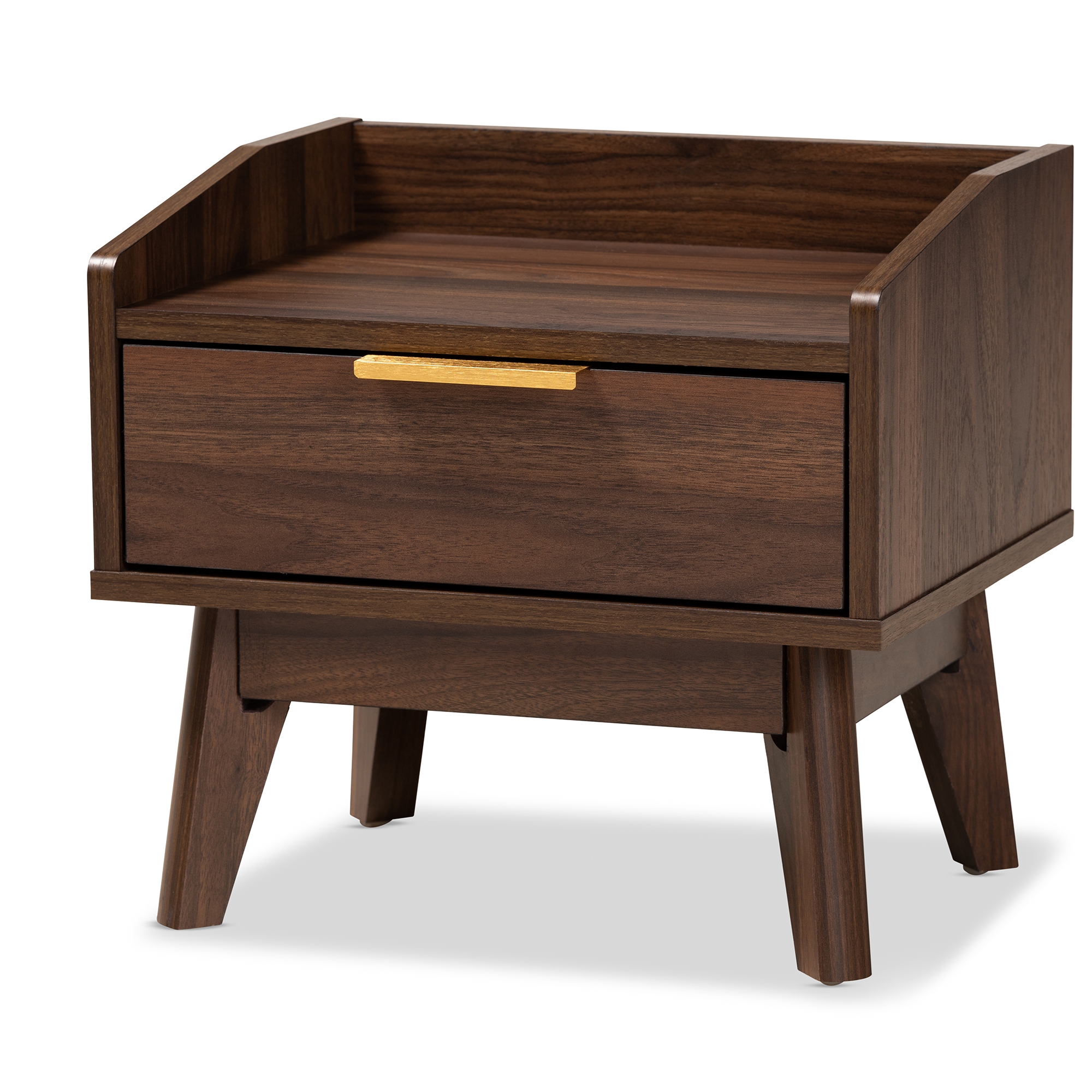 Baxton Studio Lena Mid Century Modern Walnut Brown Finished 1